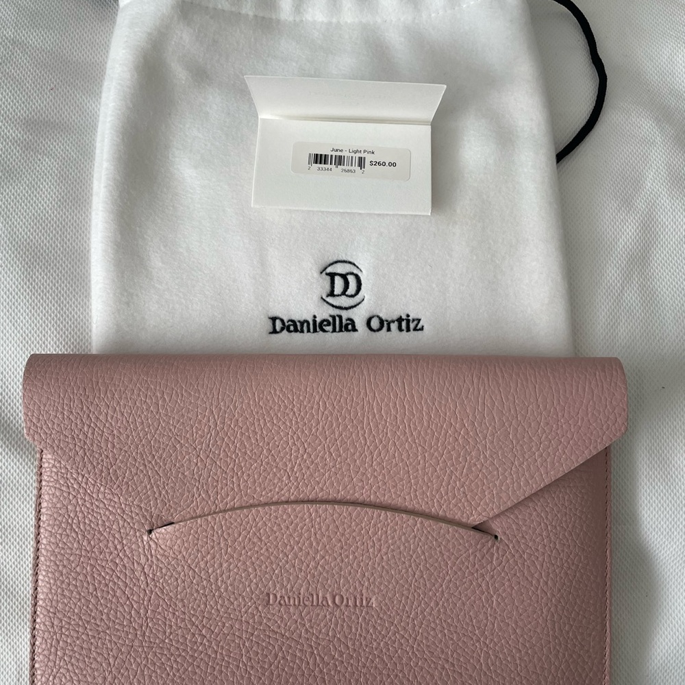 Daniella Ortiz NWT Pink Leather Fold Clutch